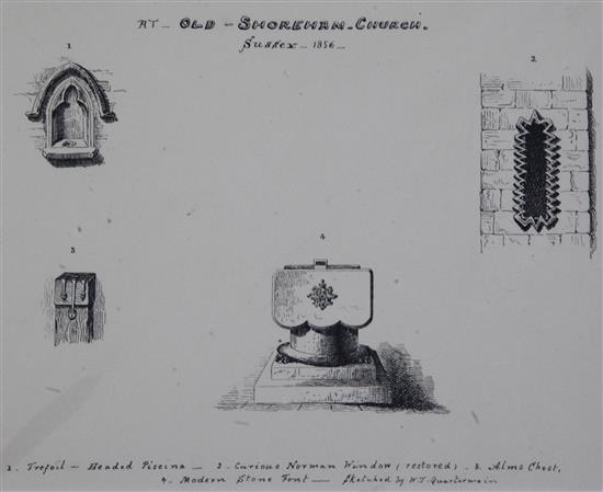 W.J. Quartermain 1859 Shoreham By Sea Churches and other local views largest approx. 21 x 27cm, unframed